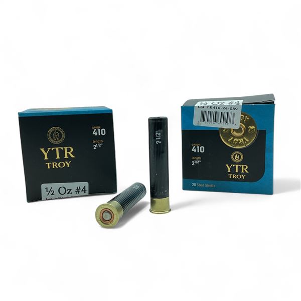 YTR Troy 410 Gauge, 2-1/2", #4 Shot Ammunition, 50 Rounds
