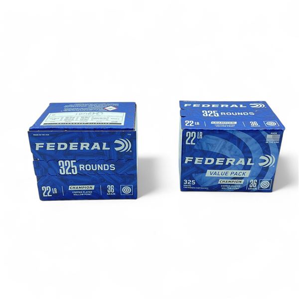Federal Champion 22 LR 36 Grain CPHP Ammunition, 325 Rounds