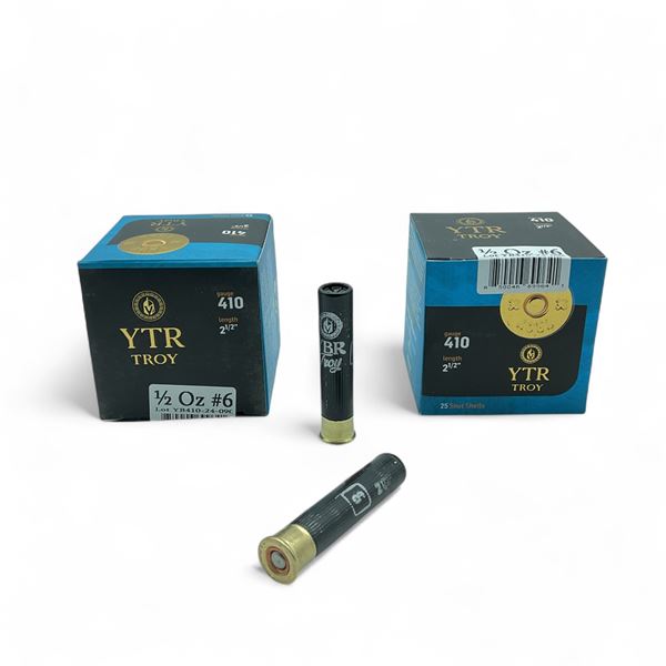 YTR Troy 410 Gauge, 2-1/2", #6 Shot Ammunition, 50 Rounds