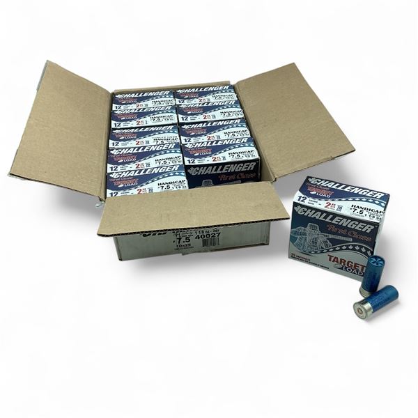 Challenger First Class Target Load Handicap 12 Ga, 2-3/4", #7.5 Shot Ammunition, 250 Rounds