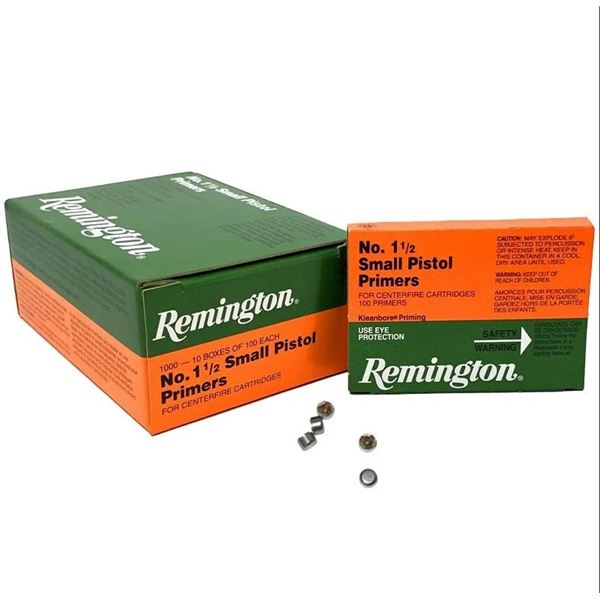 Remington #1-1/2 Small Pistol Primers, 1000 Qty