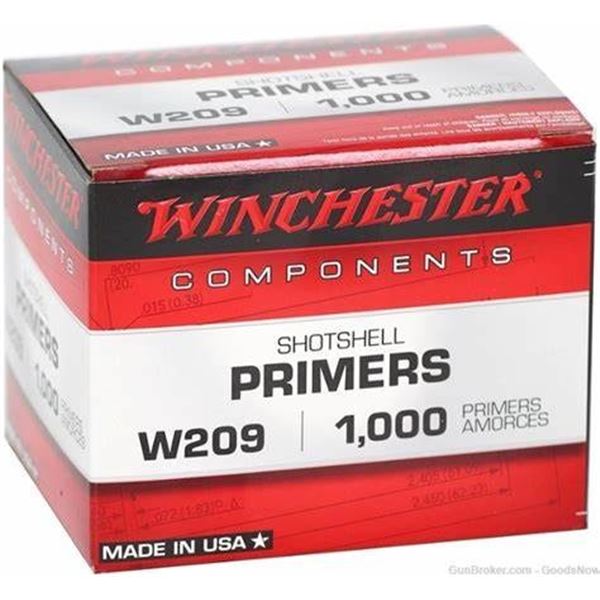 Winchester Shotshell Primers, W209, 1000 Qty