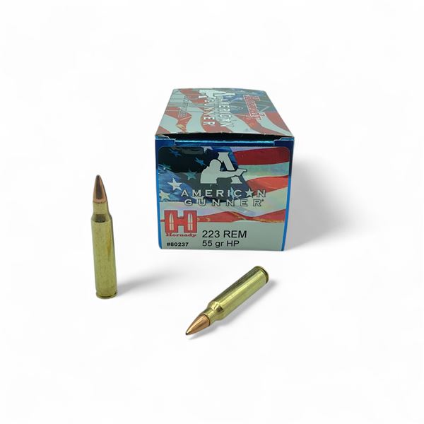 Hornady American Gunner 223 Rem, 55 Grain HP Ammunition, 50 Rounds