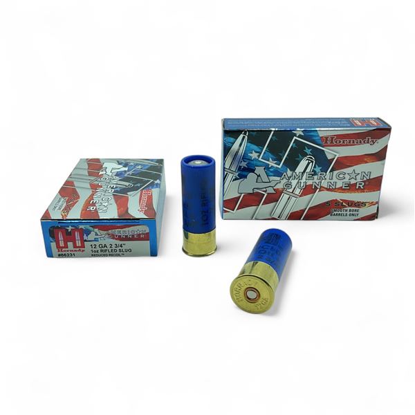Hornady American Gunner 12 Ga, 2-3/4", 1 oz Rifled Slug, Reduced Recoil Ammunition, 10 Rounds