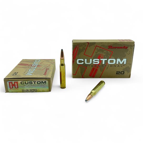 Hornady Custom International 30-06 Spring, 180 Grain Interlock SP Ammunition, 40 Rounds