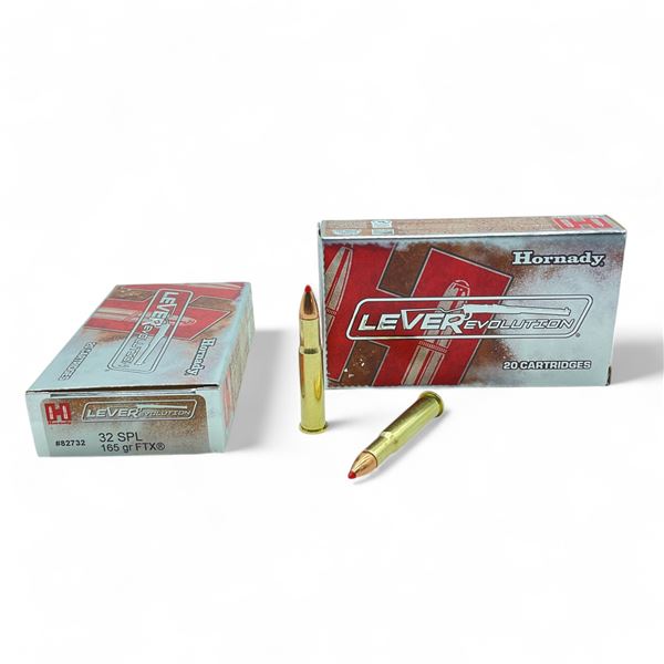 Hornady LeveRevolution 32 SPL 165 Grain FTX Ammunition, 40 Rounds