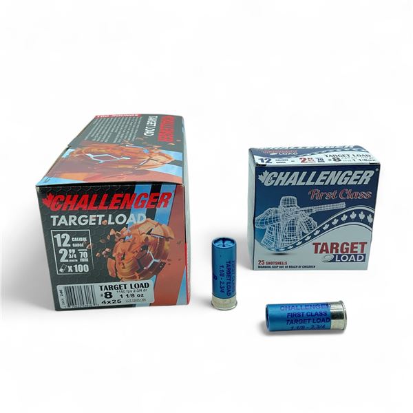 Challenger Target Load 12 Gauge 2 3/4", #8 Shot Ammunition, 100 Rounds