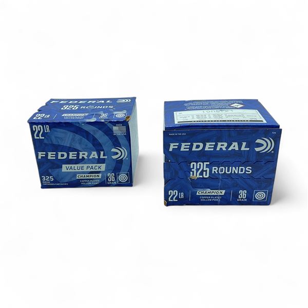 Federal Champion 22 LR 36 Grain CPHP Ammunition, 650 Rounds