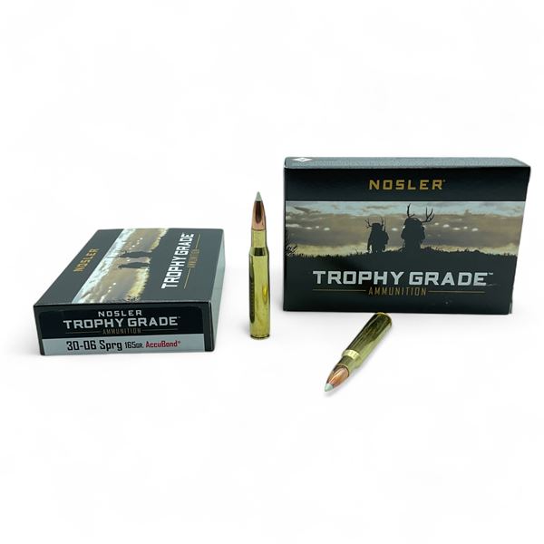 Nosler Trophy Grade 30-06 Sprg 165 Grain AccuBond Ammunition, 40 Rounds