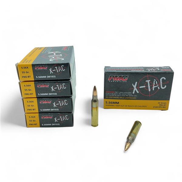 PMC X-TAC 5.56 mm 55 Grain FMJ-BT Ammunition, 100 Rounds