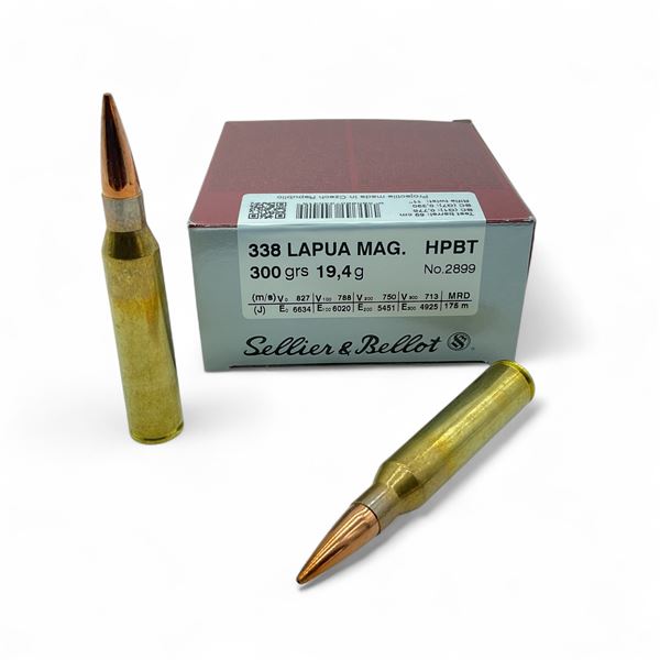 Sellier & Bellot 338 Lapua Mag 300 Grain HPBT, 10 Rounds