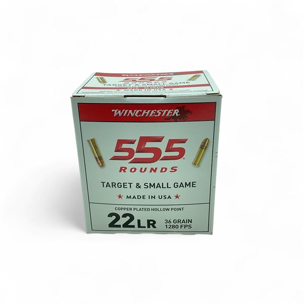 Winchester Target & Small Game .22 LR, 36 Grain Copper Plated Hollow Point Ammunition, 555 Rounds