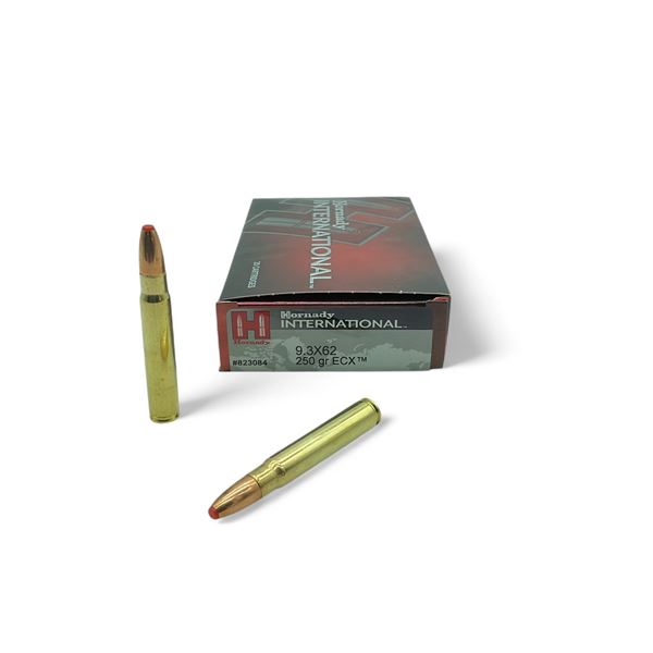 Hornady International 9.3x62, 250 Grain ECX Ammunition, 20 Rounds
