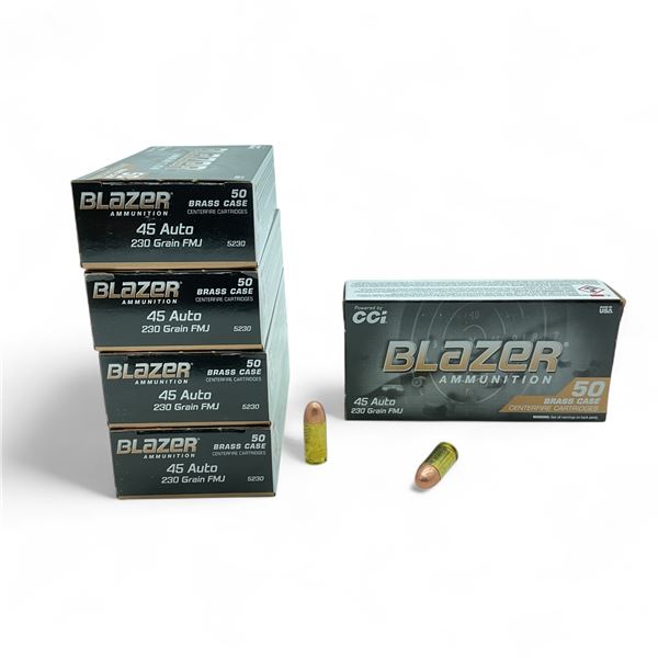 CCI Blazer .45 Auto 230 Grain FMJ Ammunition, 250 Rounds