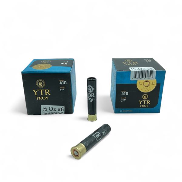 YTR Troy 410 Gauge, 2-1/2", #6 Shot Ammunition, 50 Rounds