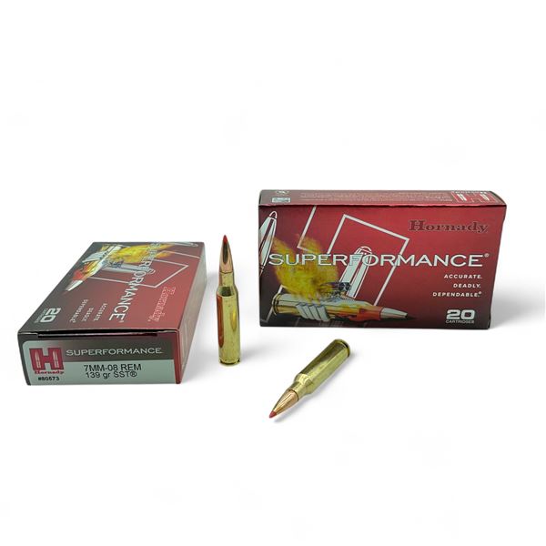 Hornady Superformance 7mm-08 Rem, 139 Grain SST Ammunition, 40 Rounds