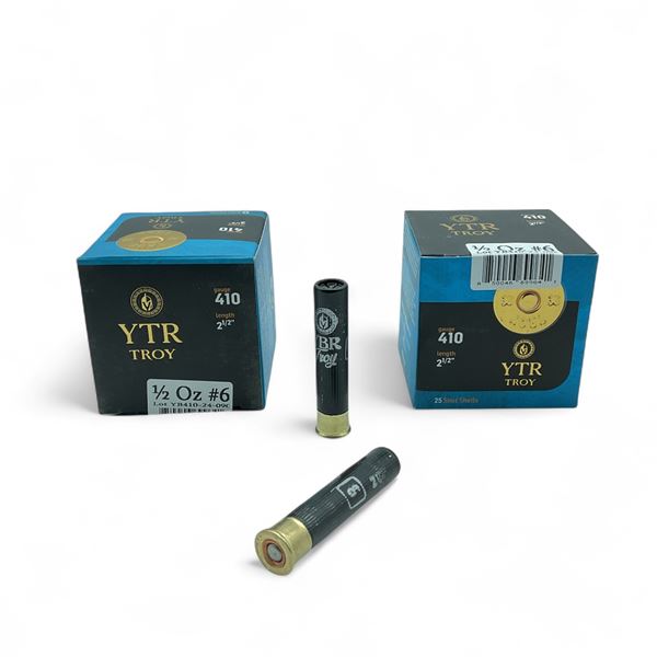 YTR Troy 410 Gauge, 2-1/2", #6 Shot Ammunition, 50 Rounds