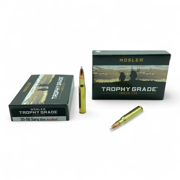 Nosler Trophy Grade 30-06 Sprg 165 Grain AccuBond Ammunition, 40 Rounds