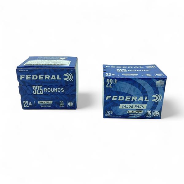 Federal Champion 22 LR 36 Grain CPHP Ammunition, 650 Rounds