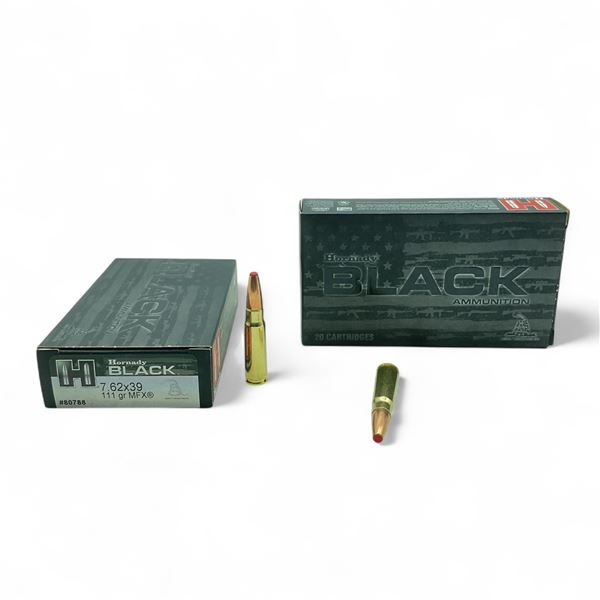 Hornady Black 7.62 x 39, 111 Grain MFX Ammunition, 40 Rounds