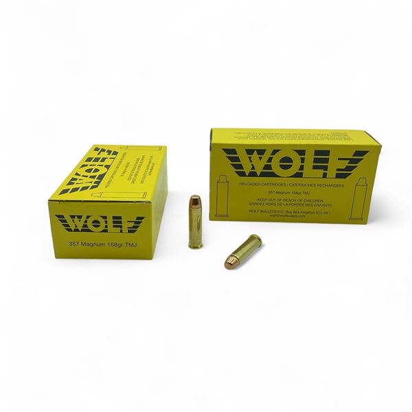 Wolf .357 Magnum, 158 Grain TMJ Ammunition, 100 Rounds