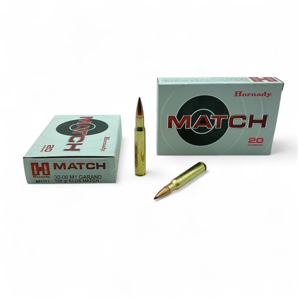 Hornady Match 30-06 M1 Garand, 168 Grain ELD Match Ammunition, 40 Rounds