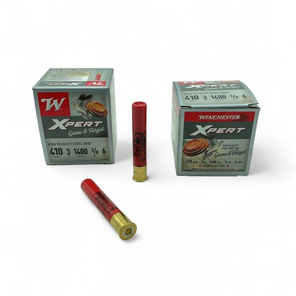 Winchester Xpert Game & Target .410 Ga, 3", 3/8 oz, #6 High Velocity Steel Shot Ammunition, 50 Round