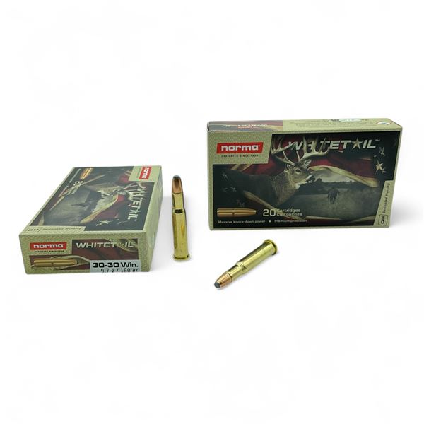Norma Whitetail 30-30 Win, 150 Grain Ammunition, 40 Rounds