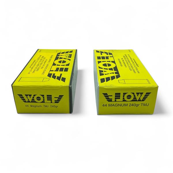 Wolf 44 Magnum, 240 Grain TMJ Ammunition, 100 Rounds
