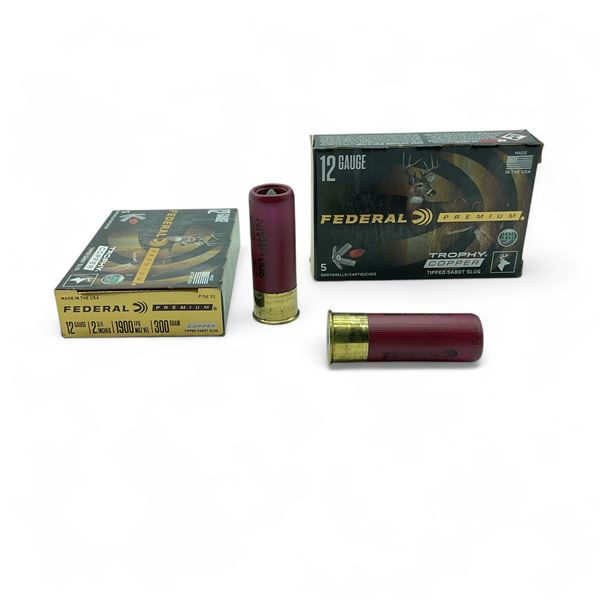 Federal Premium 12 Ga, 2-3/4", 300 Grain Trophy Copper Tipped Sabot Slug Ammunition, 10 Rounds