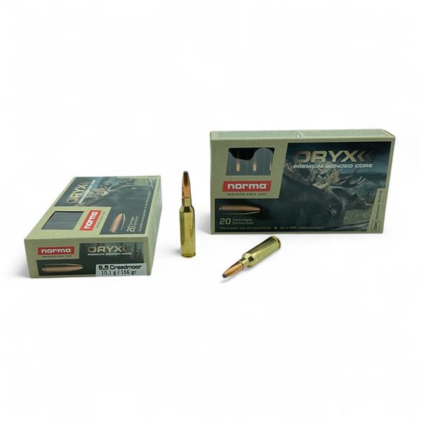 Norma Oryx Premium Bonded Core 6.5 Creedmoor, 156 Grain Ammunition, 40 Rounds