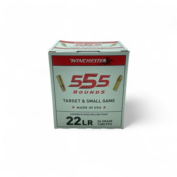 Winchester Target and Small Game .22 LR, 36 Grain Copper Plated HP Ammunition, 555 Rounds