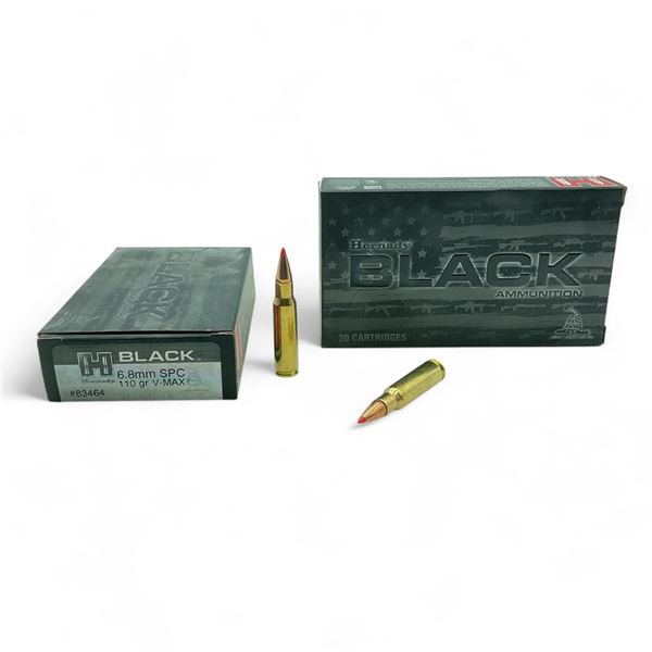 Hornady Black 6.8mm SPC, 110 Grain V-Max Ammunition, 40 Rounds