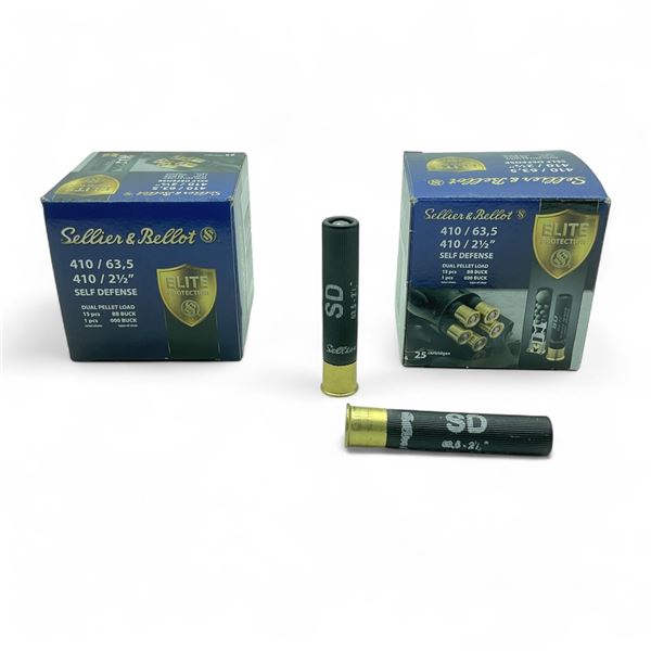 Sellier & Bellot 410 Ga, 2-1/2", BB and 000 Buck Dual Pellet Load Ammunition, 50 Rounds