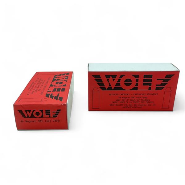 Wolf 44 Magnum SWC Lead, 240 Grain Ammunition, 100 Rounds