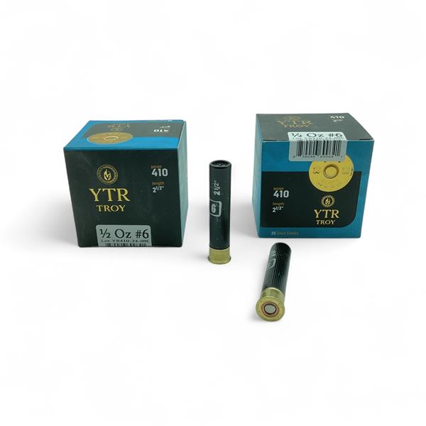 YTR Troy 410 Ga, 2-1/2", 1/2 oz, #6 Shot Ammunition, 50 Rounds
