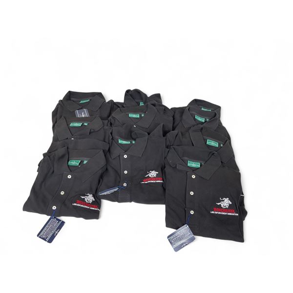 Winchester Short Sleeved Polo Shirts, Black Size Large/ XL X 10 Qty