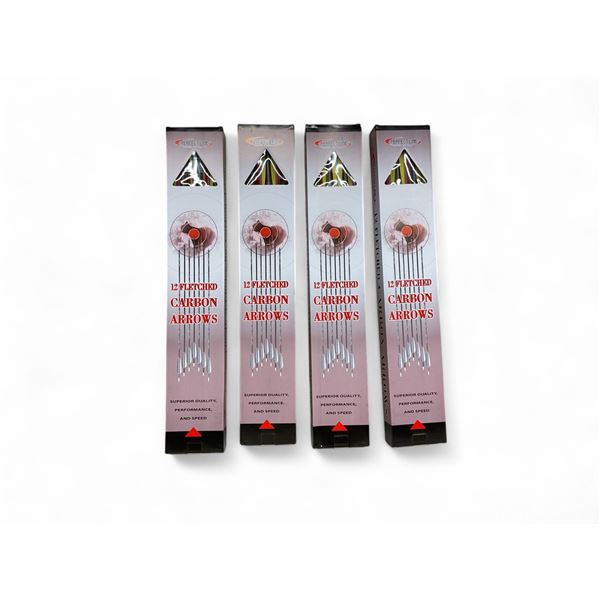 Perfect Line Fletched Carbon Arrows, 12 Pack X 4 Qty