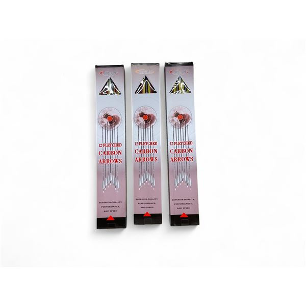 Perfect Line Fletched Carbon Arrows, 12 Pack X 3 Qty