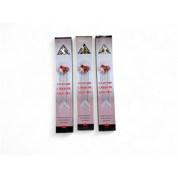 Perfect Line Fletched Carbon Arrows, 12 Pack X 3 Qty
