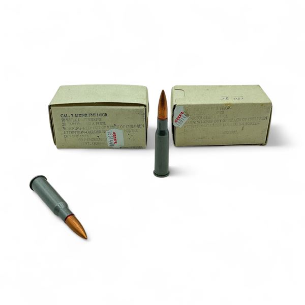 7.62x54R, 148 Grain FMJ Ammunition, 40 Rounds