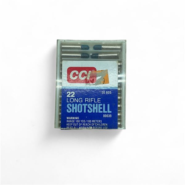 CCI .22 LR, 1/15oz #12 Shotshell Ammunition, 20 Rounds