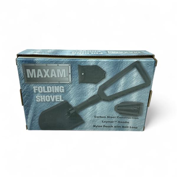 Maxam Folding Carbon Steel Shovel with Leymar Handle, New
