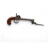 Image 1 : Smooth Bore Percussion Cap Pistol 4" Barrel Wood Grips With Folding Bayonet, Antique