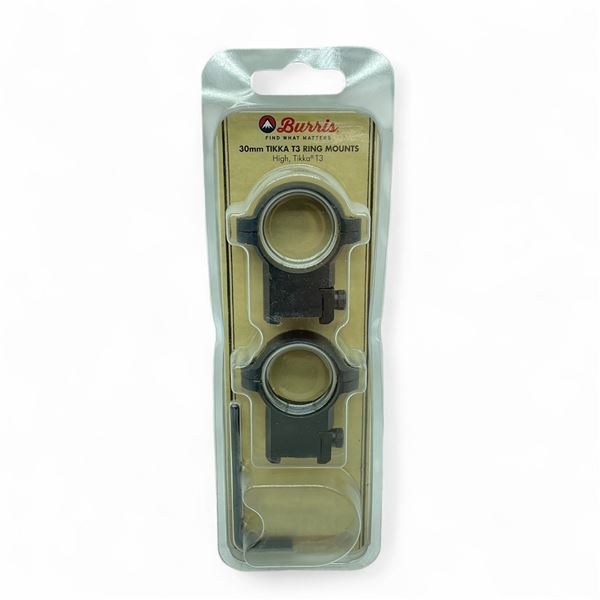 Burris 30mm Tikka T3 Ring Mounts, High, Matte Black, New