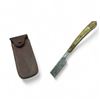 Image 1 : Folding 2-1/2" Damascus Blade Razor with Leather Pouch