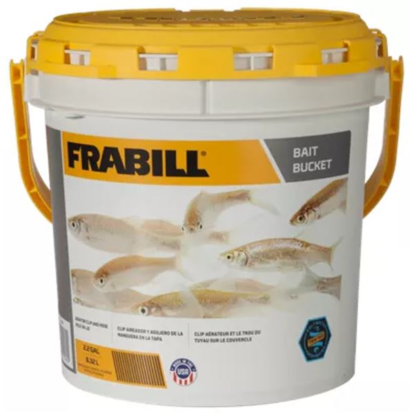 Frabill 2.2 Gallon/ 8.32 L Bait Bucket, New