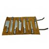 Image 2 : Variety of Hand Forged Damascus Kitchen Knives in Leather Roll, New