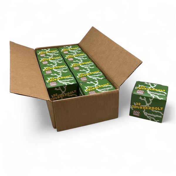Remington Thunderbolt 22 LR HV Round Nose Ammunition, 5000 Round Case
