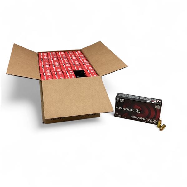 Federal American Eagle 45 ACP 230 Grain FMJ Ammunition, 1000 Round Case